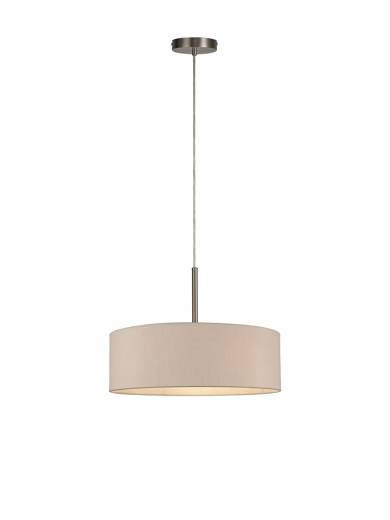 Baymont 45cm 5 Light Pendant Satin Nickel, Nude Beige DK0759  Deco Baymont SN NU